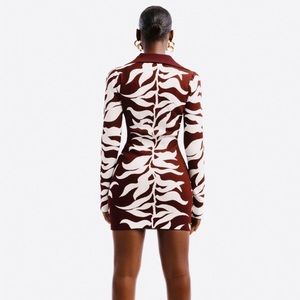 Hanifa Co. Soraya mini dress in plum and white